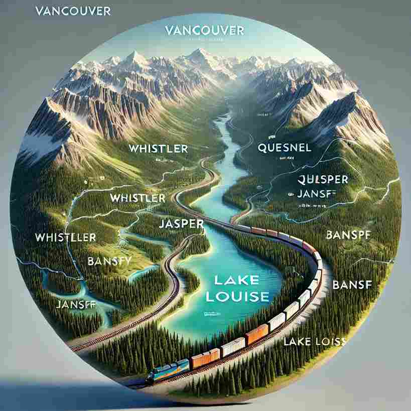 Rainforest to Gold Rush Grand Adventure 🚆 Route Vancouver → Whistler → Quesnel → Jasper → Banff → Lake Louise → Calgary