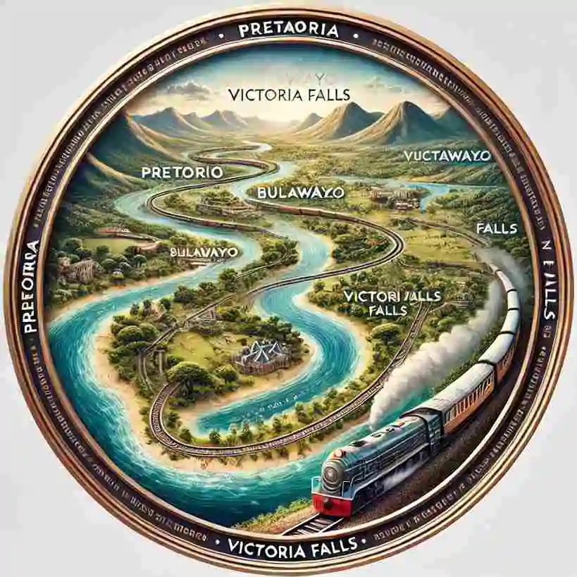 rovos rail pretoria to victoria falls map